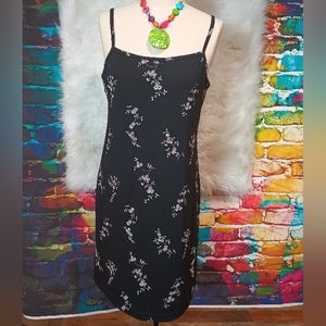 GAS Black and White Floral Spaghetti Strap Dress